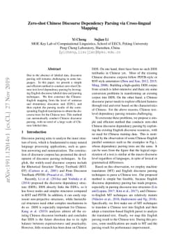 Zero-shot Chinese Discourse Dependency Parsing via Cross-lingual Mapping