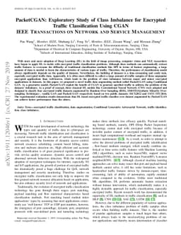 PacketCGAN: Exploratory Study of Class Imbalance for Encrypted Traffic
  Classification Using CGAN