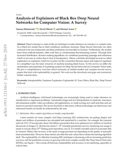 Analysis of Explainers of Black Box Deep Neural Networks for Computer
  Vision: A Survey