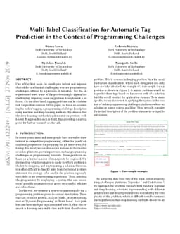Multi-label Classification for Automatic Tag Prediction in the Context
  of Programming Challenges