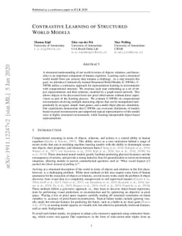 Contrastive Learning of Structured World Models