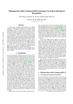 Minimum Bayes Risk Training of RNN-Transducer for End-to-End Speech
  Recognition