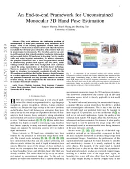 An End-to-end Framework for Unconstrained Monocular 3D Hand Pose
  Estimation