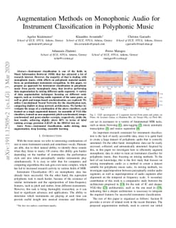 Augmentation Methods on Monophonic Audio for Instrument Classification
  in Polyphonic Music
