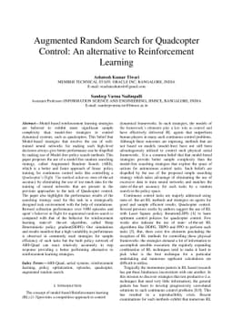 Augmented Random Search for Quadcopter Control: An alternative to
  Reinforcement Learning