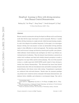 DeepGoal: Learning to Drive with driving intention from Human Control
  Demonstration