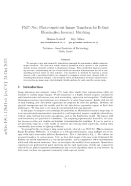 PhIT-Net: Photo-consistent Image Transform for Robust Illumination
  Invariant Matching