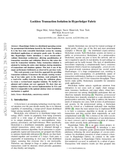Lockless Transaction Isolation in Hyperledger Fabric