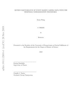 Motion Equivariance OF Event-based Camera Data with the Temporal
  Normalization Transform