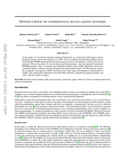 Option-Critic in Cooperative Multi-agent Systems