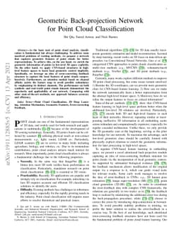 Geometric Back-projection Network for Point Cloud Classification