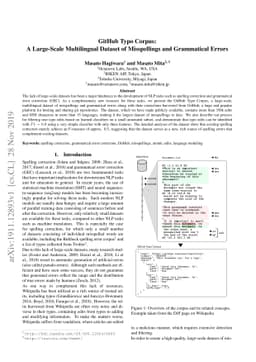 GitHub Typo Corpus: A Large-Scale Multilingual Dataset of Misspellings
  and Grammatical Errors