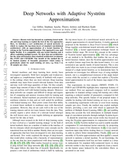Deep Networks with Adaptive Nyström Approximation