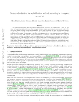 On model selection for scalable time series forecasting in transport
  networks