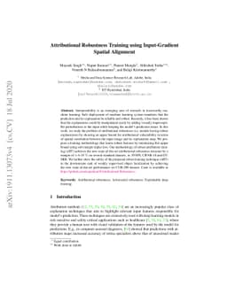 Attributional Robustness Training using Input-Gradient Spatial Alignment