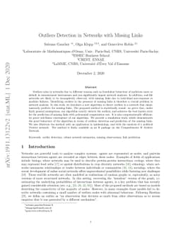 Outliers Detection in Networks with Missing Links