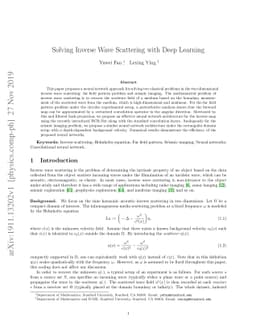 Solving Inverse Wave Scattering with Deep Learning
