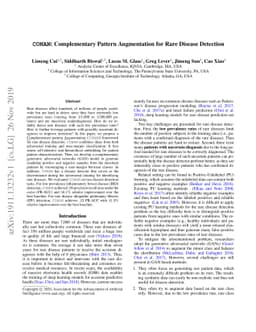 CONAN: Complementary Pattern Augmentation for Rare Disease Detection