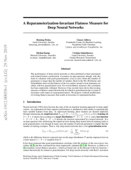 A Reparameterization-Invariant Flatness Measure for Deep Neural Networks