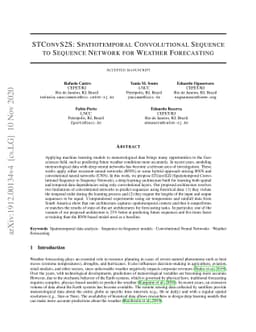STConvS2S: Spatiotemporal Convolutional Sequence to Sequence Network for
  Weather Forecasting