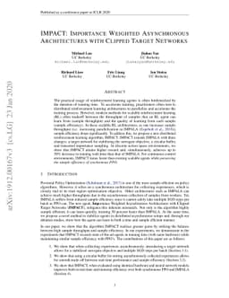 IMPACT: Importance Weighted Asynchronous Architectures with Clipped
  Target Networks