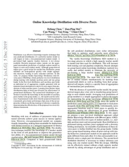Online Knowledge Distillation with Diverse Peers