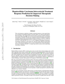 Hepatocellular Carcinoma Intra-arterial Treatment Response Prediction
  for Improved Therapeutic Decision-Making
