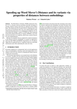 Speeding up Word Mover's Distance and its variants via properties of
  distances between embeddings