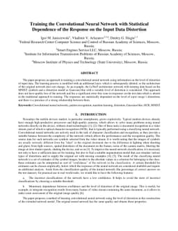 Training the Convolutional Neural Network with Statistical Dependence of
  the Response on the Input Data Distortion