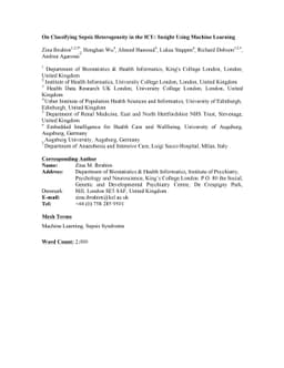 On Classifying Sepsis Heterogeneity in the ICU: Insight Using Machine
  Learning