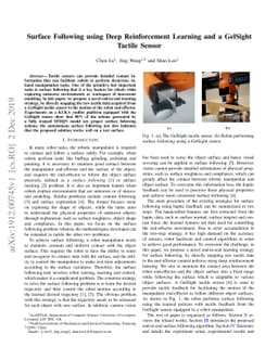 Surface Following using Deep Reinforcement Learning and a
  GelSightTactile Sensor