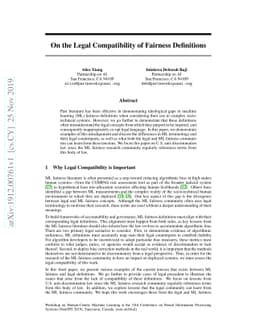 On the Legal Compatibility of Fairness Definitions