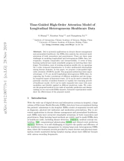 Time-Guided High-Order Attention Model of Longitudinal Heterogeneous
  Healthcare Data
