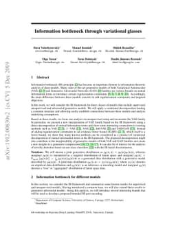 Information bottleneck through variational glasses