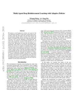 Multi-Agent Deep Reinforcement Learning with Adaptive Policies