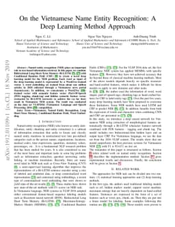 On the Vietnamese Name Entity Recognition: A Deep Learning Method
  Approach