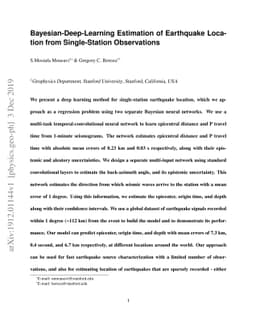 Bayesian-Deep-Learning Estimation of Earthquake Location from
  Single-Station Observations