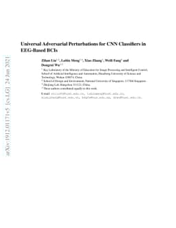 Universal Adversarial Perturbations for CNN Classifiers in EEG-Based
  BCIs