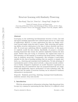 Structure Learning with Similarity Preserving