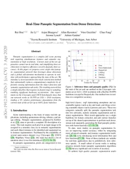 Real-Time Panoptic Segmentation from Dense Detections