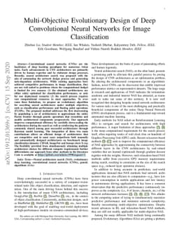 Multi-Objective Evolutionary Design of Deep Convolutional Neural
  Networks for Image Classification