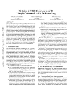 TU Wien @ TREC Deep Learning '19 -- Simple Contextualization for
  Re-ranking