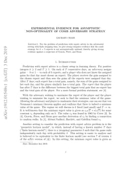 Experimental Evidence for Asymptotic Non-Optimality of Comb Adversary
  Strategy