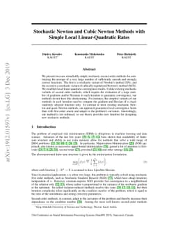 Stochastic Newton and Cubic Newton Methods with Simple Local
  Linear-Quadratic Rates