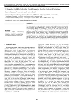 A Simulation Model for Pedestrian Crowd Evacuation Based on Various AI
  Techniques