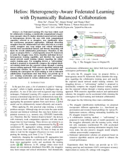 Helios: Heterogeneity-Aware Federated Learning with Dynamically Balanced
  Collaboration