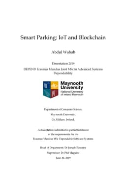 Smart Parking: IoT and Blockchain