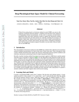 Deep Physiological State Space Model for Clinical Forecasting