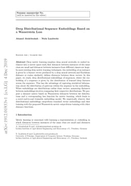 Deep Distributional Sequence Embeddings Based on a Wasserstein Loss