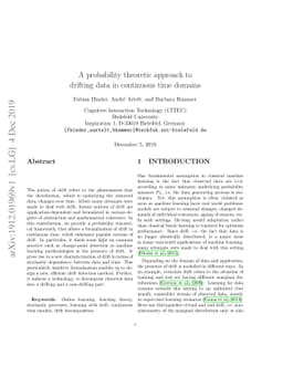 A probability theoretic approach to drifting data in continuous time
  domains